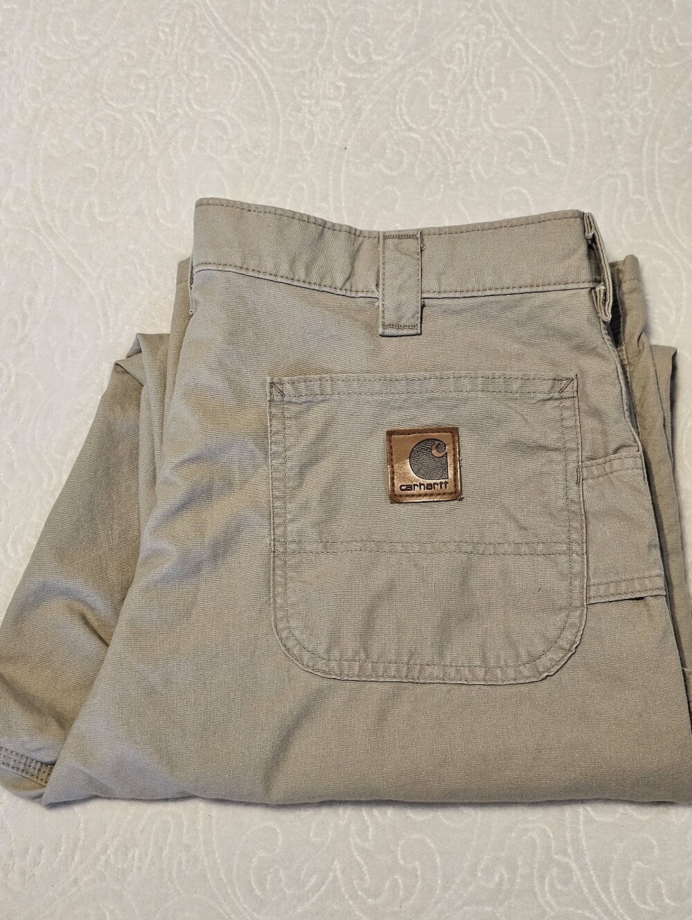 Carhartt B151 TAN Loose Fit Canvas Utility Work Pants Good Used Condition 38x31